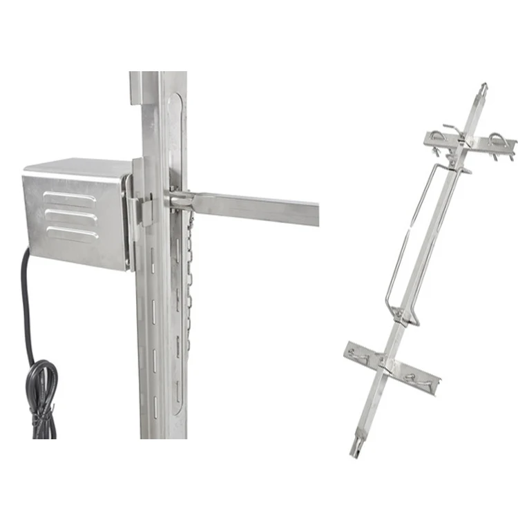 stainless steel outdoor camping open fire spit rotisserie barbecue grill height adjustable auto rotating roaster lamb bbq grill