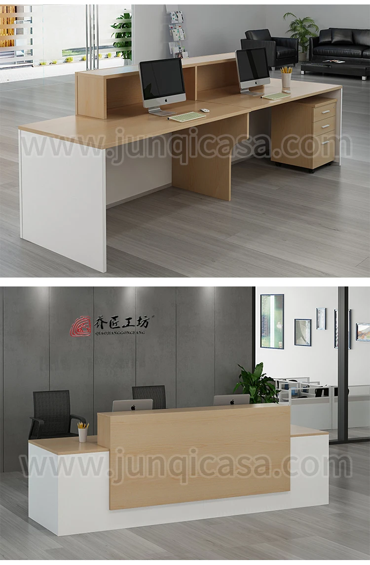 Commercial Office Furniture Elegant Front Desk Bar Counter Lobby Wood