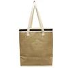 Natural Jute Burlap Grocery Bag with Cotton Webbed Handles Jute Shopping Tote bag