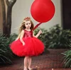 Sequins back heart princess girls party dress