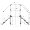 Overpass bridge ladder W=600mm H=770mm 45 Degrees 80mm as frame Model B