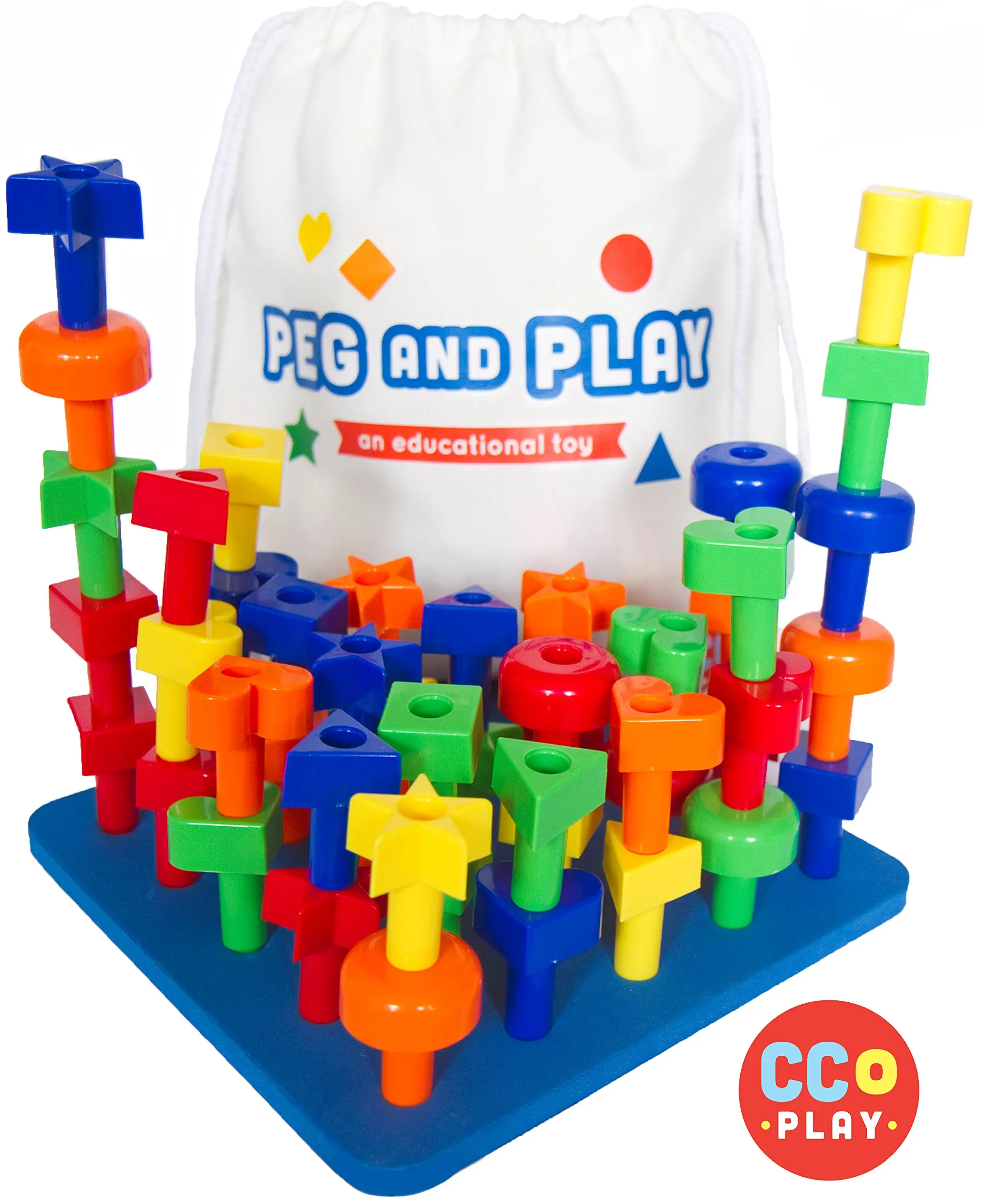 stacking shapes pegboard