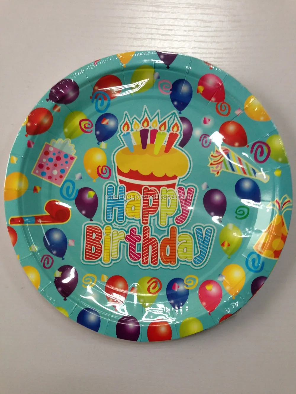 Disposable Paper Plate Balloon,Polka,Rainbow Birthday Party Paper