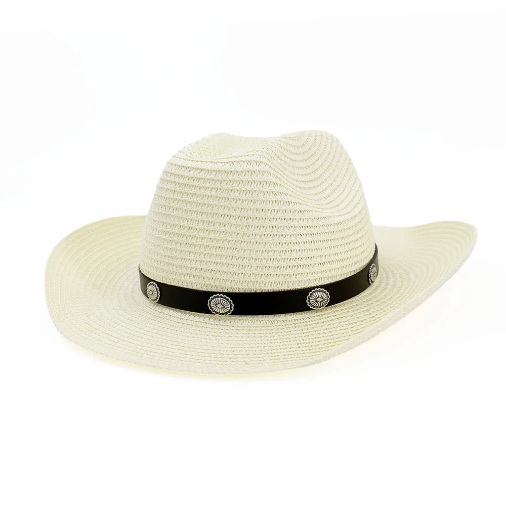 Summer Fashion Design Breathe Freely Custom Black Band Outdoor Straw