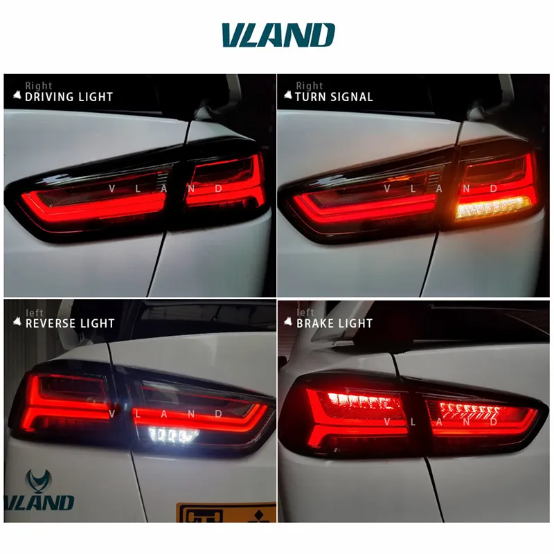 VLAND factory for Car Tail lamp for Lancer LED Taillight 2008-2018 for Lancer Tail light with LED moving signal brake light DRL