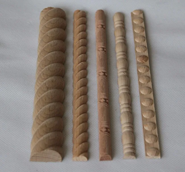 carved solid wood moulding/carving beech wood moulding/half round wood trim
