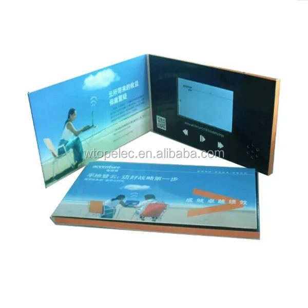 modern designed big size lcd touch screen video invitation card price