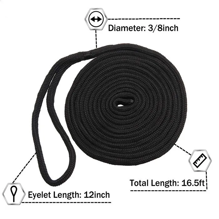 3/8" , 10mm Double Braid dock rope, many colours available, nylon, polyester, etc