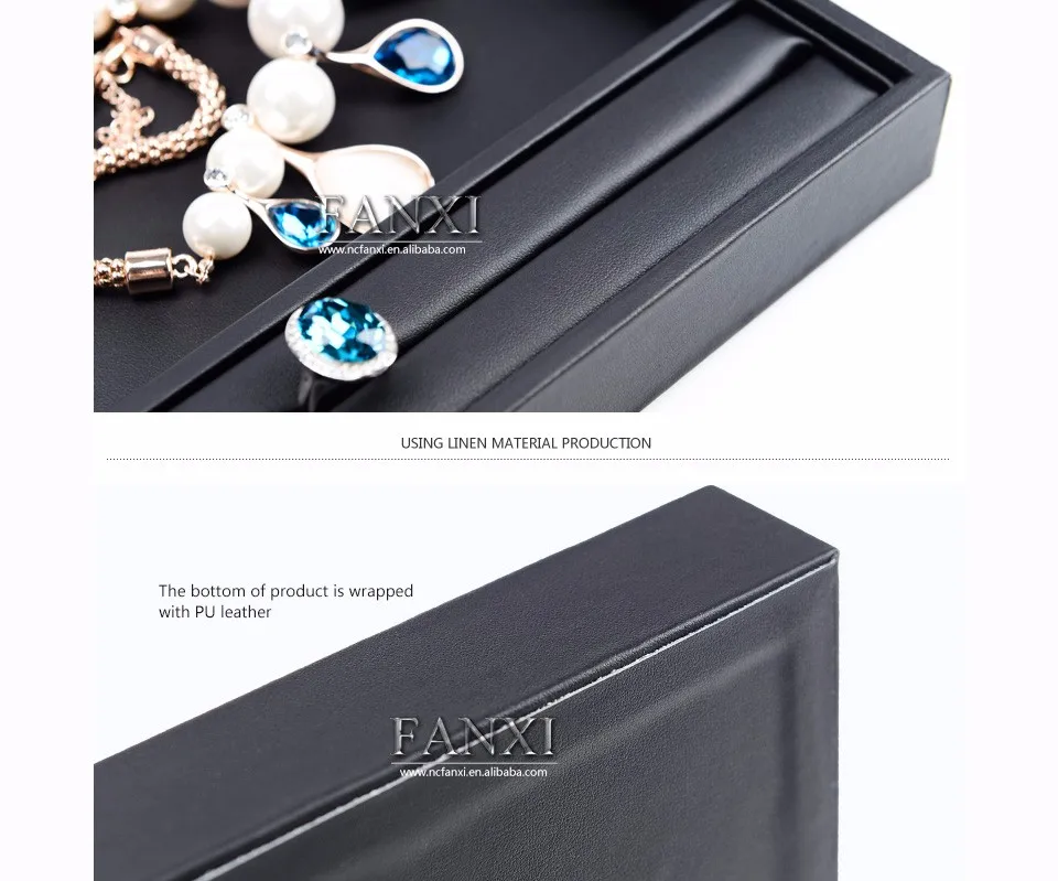 Fanxi China Factory Portable Jewelry Display Tray Ring Necklace