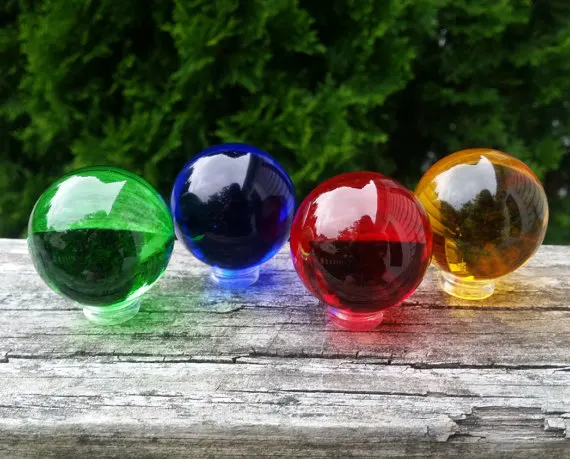 40毫米绿色蓝色红色橙色玻璃球水晶球风水镇纸工艺品家居装饰饰品喷泉