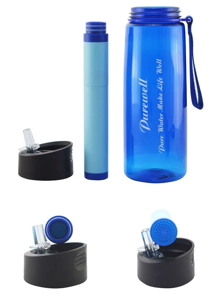 Portable Water Hydration Water Filter Bottle,Survival Water Filter