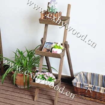 Outdoor Plant Stand Flower Garden Pot Display Wooden Shelf Outdoor Plant Stand Flower Garden Pot