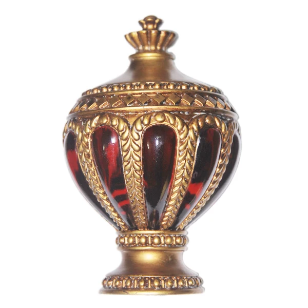 Colored Glass Crescent Moon End Finial Crystal For Curtain Crown