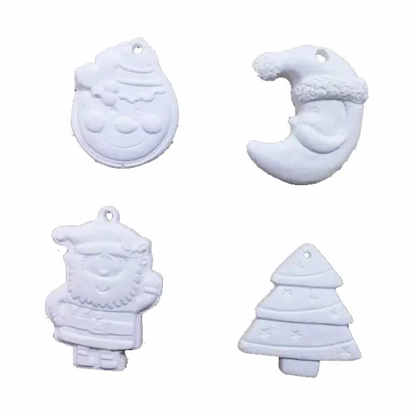 Ready To Paint Ceramic Ornament 4 Assorted Approx 3 Inch Each Buy