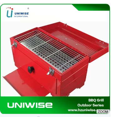 hot sale tool box design portable charcoal bbq grilling smoker