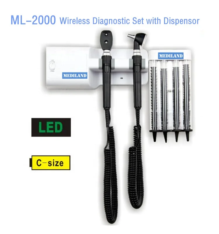 Ent Products Wireless Wall Mount Diagnostic Set Ml2000 With Led Light Source High Performance
