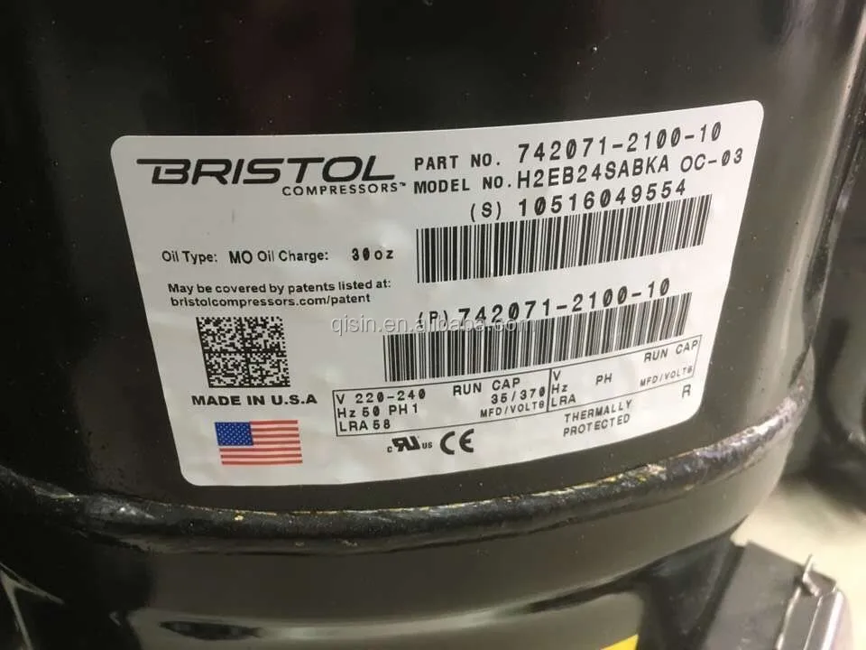 Bristol Reciprocating Air Conditioner Compressors H23A353DBEA