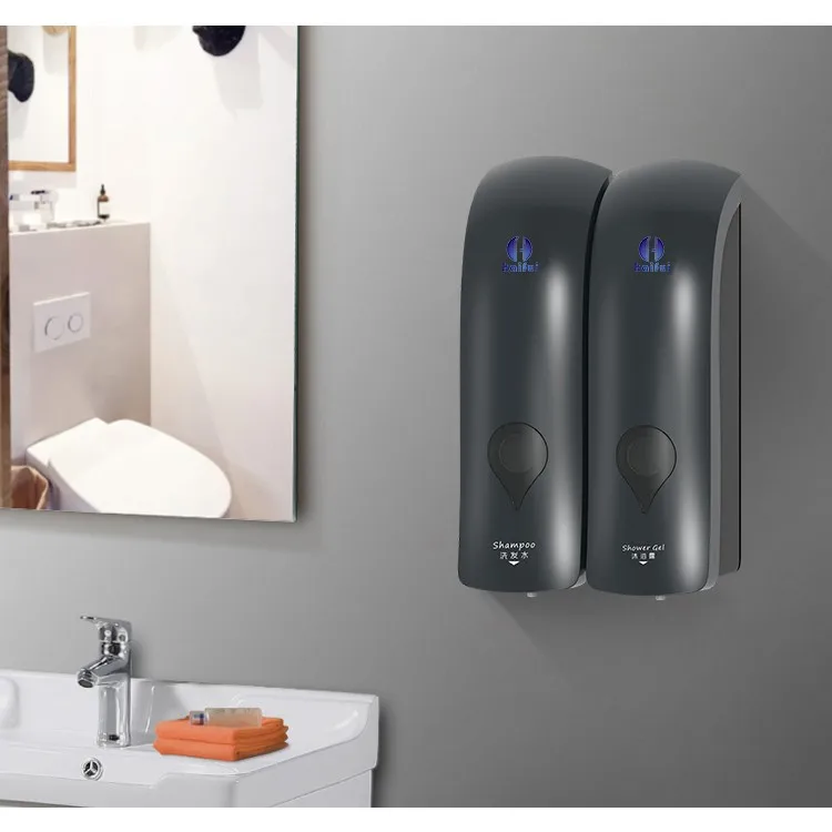 Ecofriendly Material Liquid Soap Dispenser Hotel Use Wall Mount Triple