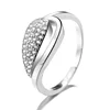 Factory 925 Sterling Silver Hollow Zircon Ladies Engagement Leaves Silver Rings