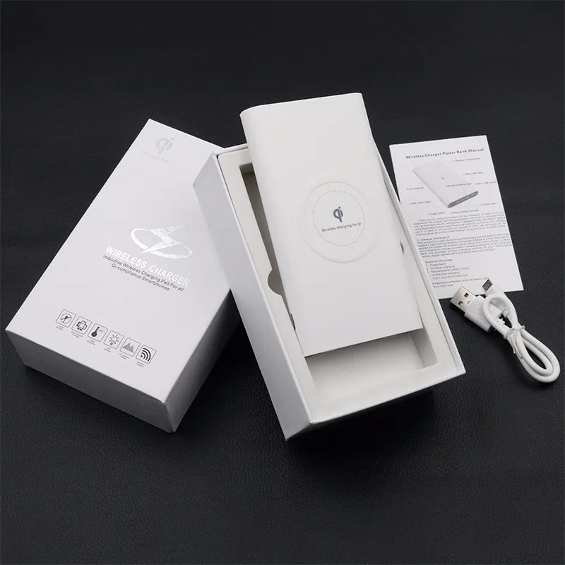Factory Price Universal Led Flash Light 10000Mah QI Wireless Power Bank For Smart Phone - ANKUX.COM