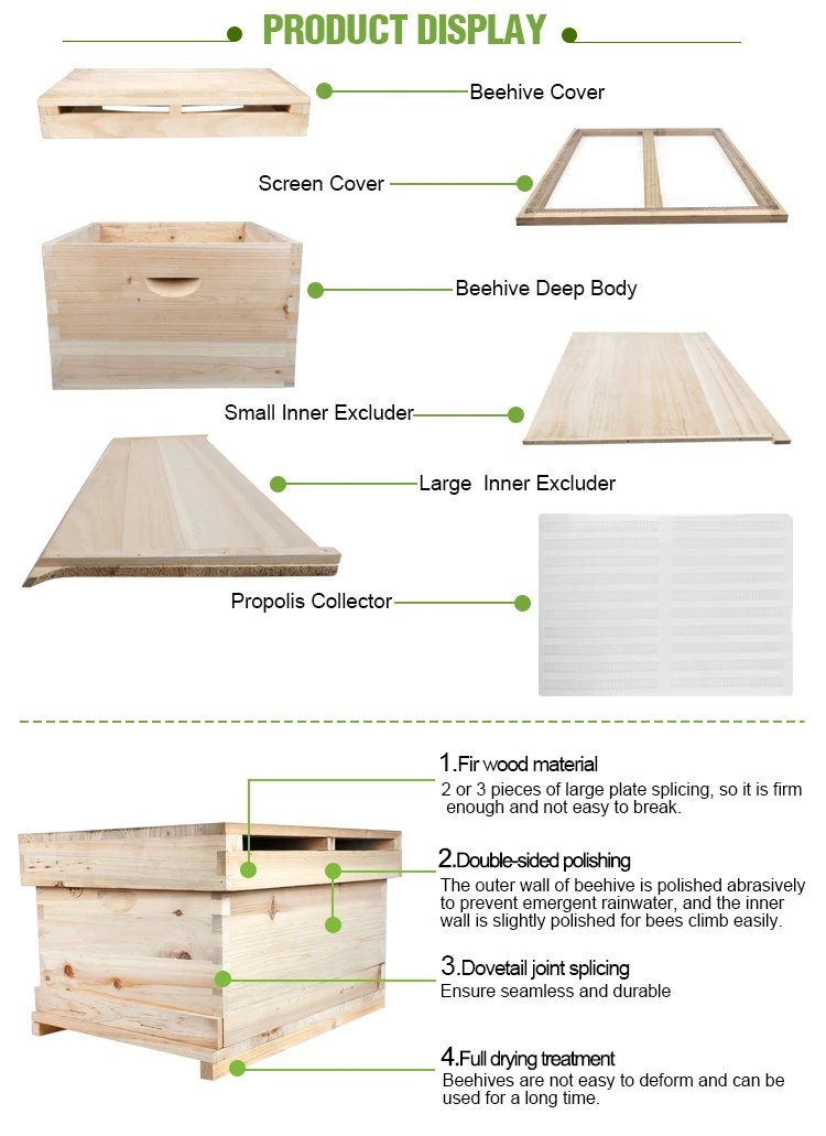 10 Frames Langstroth Standard Beehive Box For Beekeeping - Buy Bee Hive ...