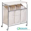 DW-DC001 Laundry Hamper 3 Washing Basket Bag Sort + Ironing Board Trolley Clothes Storage
