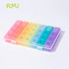 TS04B Rainbow Color Weekly 7 Day Pill Organizer Container 28 Case Moisture-proof and Sealed, Medicine Holder Plastic Pill Box