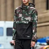 Cheap Wholesale Mens Custom Pullover Camo Windbreaker Jacket 100%Polyester Two Tone Jacket