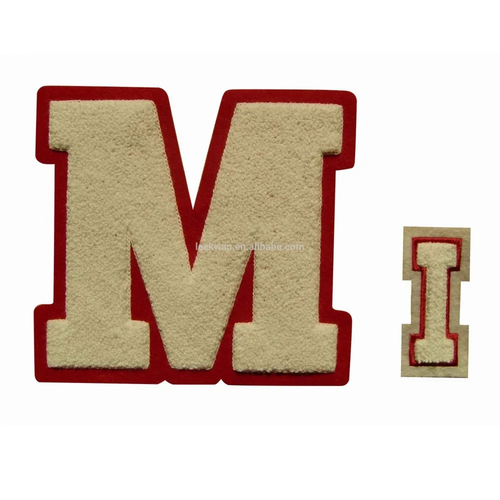 mi letter note Logo Chenille Letters Patches Embroidery Design Mi Of