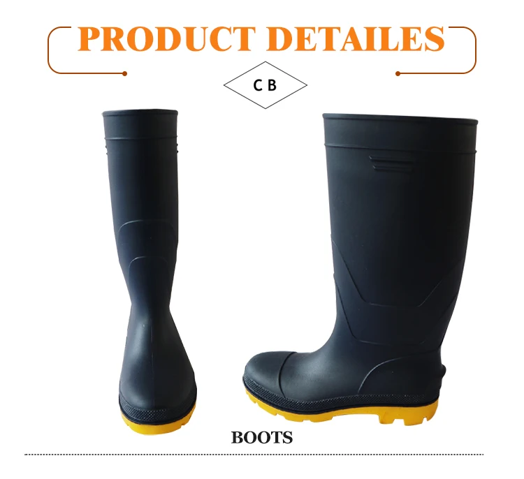 Non-slip waterproof PVC safety rain boots
