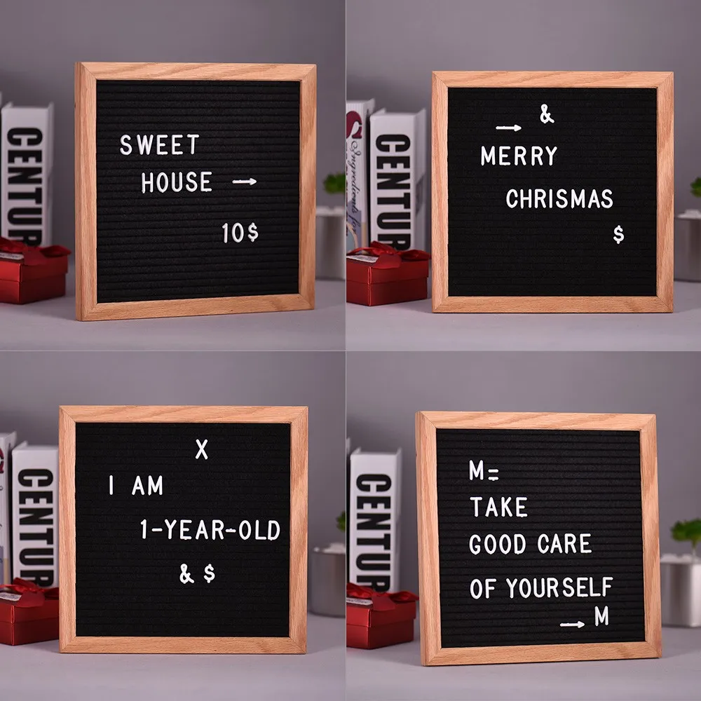 10x10 Inches Black Felt Letter Board Cloth Message Board Sign Home