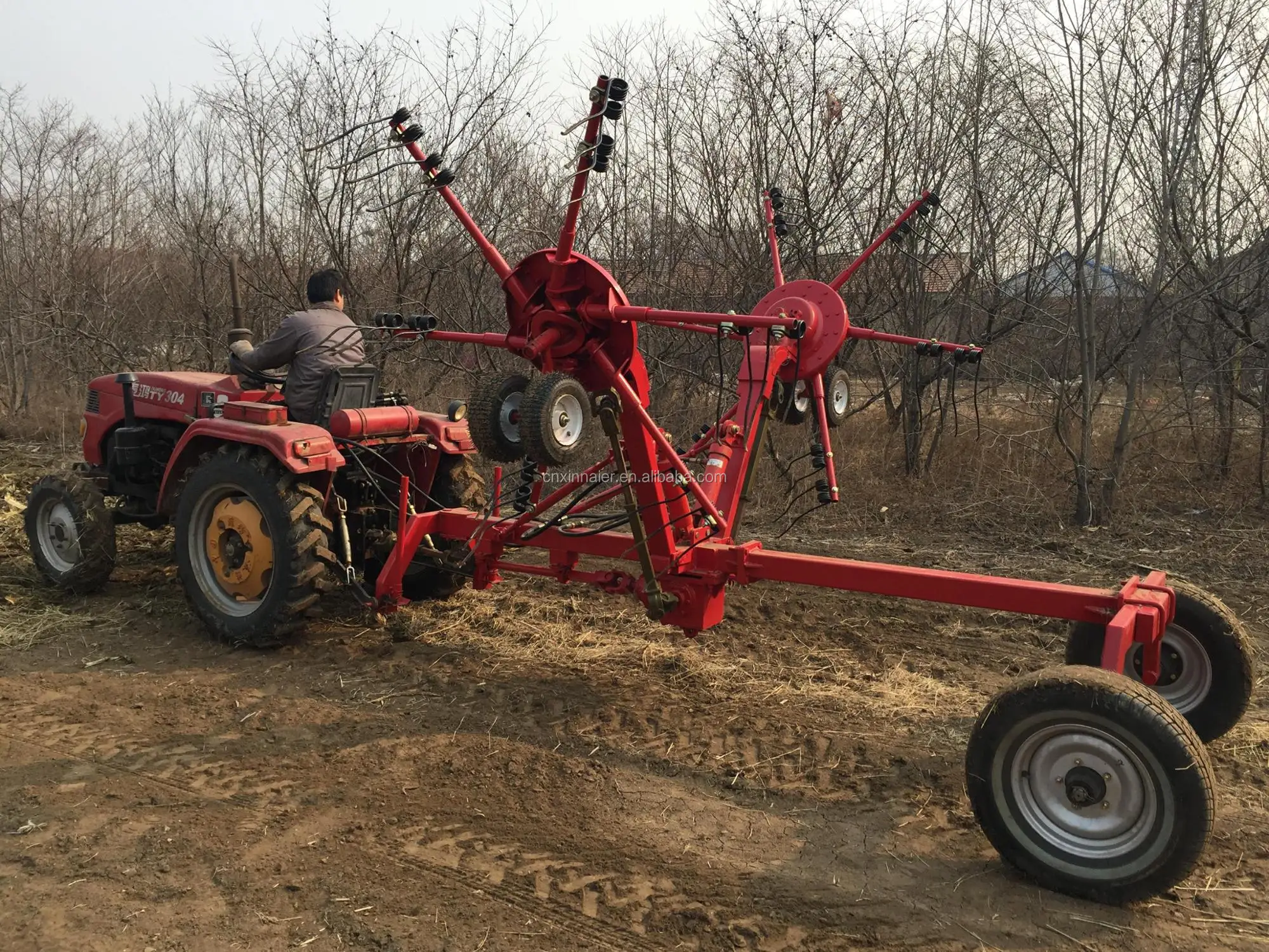 5000mm Working Width Tractor Hydraulic Folding Double Rotary Hay Rake