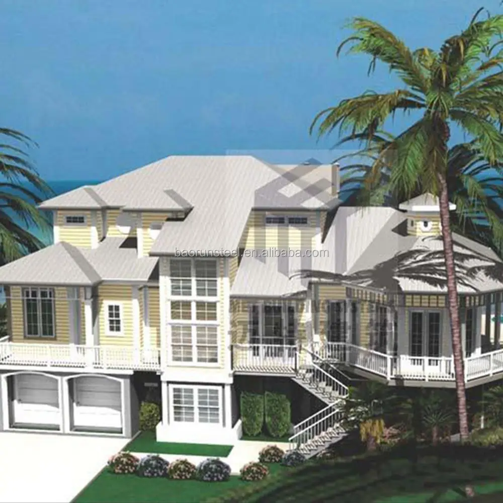 steel structure prefabricated house modular house beautiful Pacific coast villa