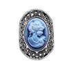 AC040012 AngryCat Women Wedding Palace Engagement Jewelry Ivory Retro National Style Oval Princess Avatar Finger Ring