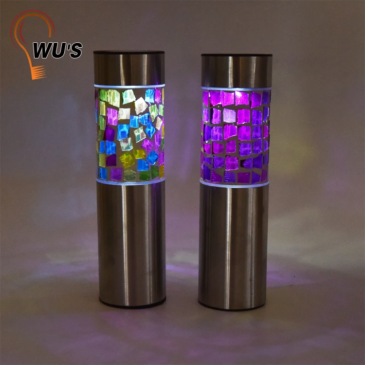 Decorative Multi Colour outdoor lights glass solar garden solar mosaic jar light