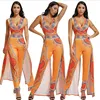 2019 new hot sell summer Fashion African Dashiki Print Bodycon Pants Deep V-Neck Party romper Jumpsuits