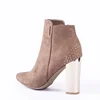 Hot sell women point toe cheap shoes lady high heels short smart boots