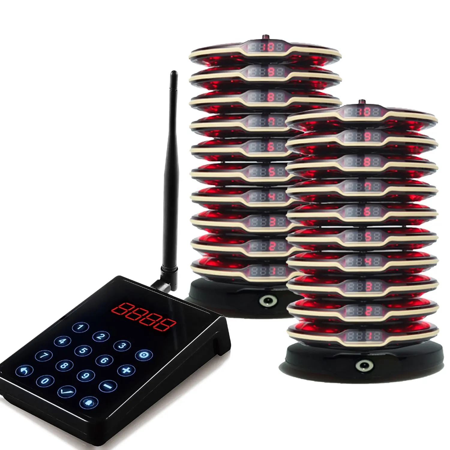 Buy NADAMOO Restaurant Pager System with 10 Coaster Pager Wireless