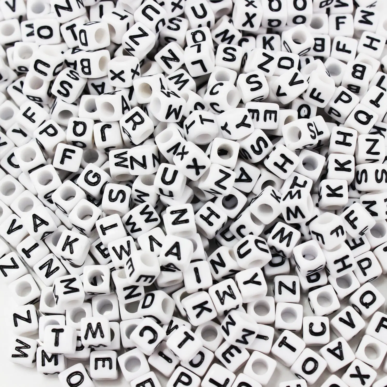 Gold Black ESUMIC/® 500PCS 6mm Acrylic Plastic Letter Beads Colorful Spacer Cube Alphabet Beads for DIY Bracelets Necklaces Chains