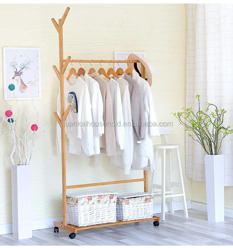 Creative Simple Bamboo Hat Coat Rack With Wheels Buy Antique Coat Hat