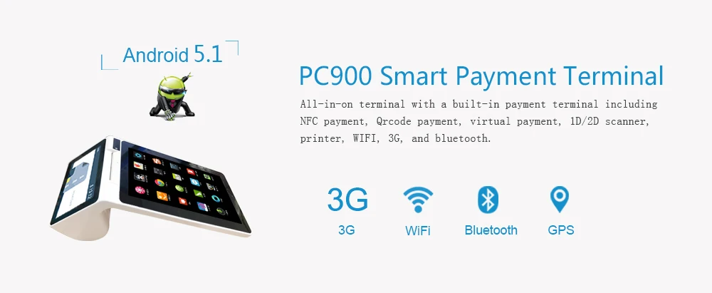 7 inch POS Hardware Android Mobile Payment POS Terminal With Touch Screen Built-in Printer Dual Screen NFC Reader