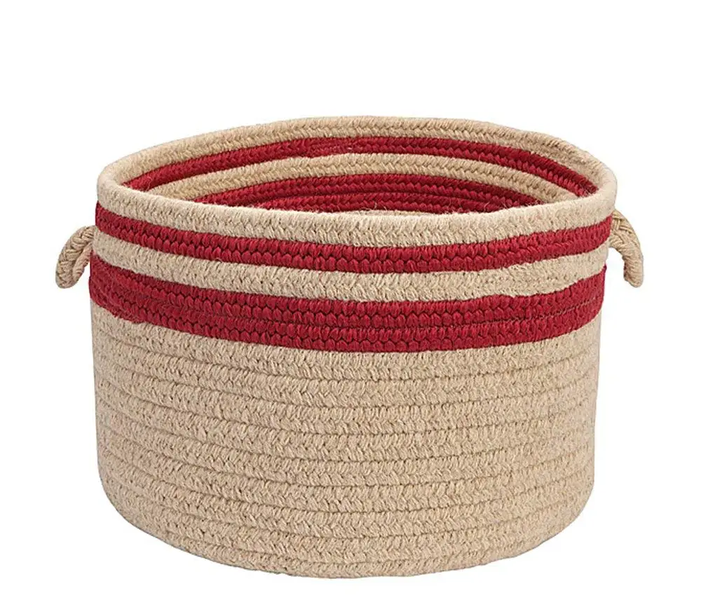 Colonial Mills Home Decorative Cabin Stripe Storage - Sangria 14"" x10 Storage Basket, NEW