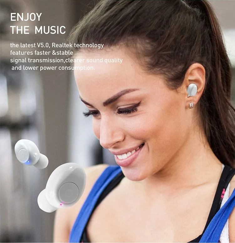 Mini Sports tws Bluetooth Earphone, Mini Headset Headphone Bluetooth Earphone RX19 with 2000mAh Powerbank Charging - ANKUX.COM