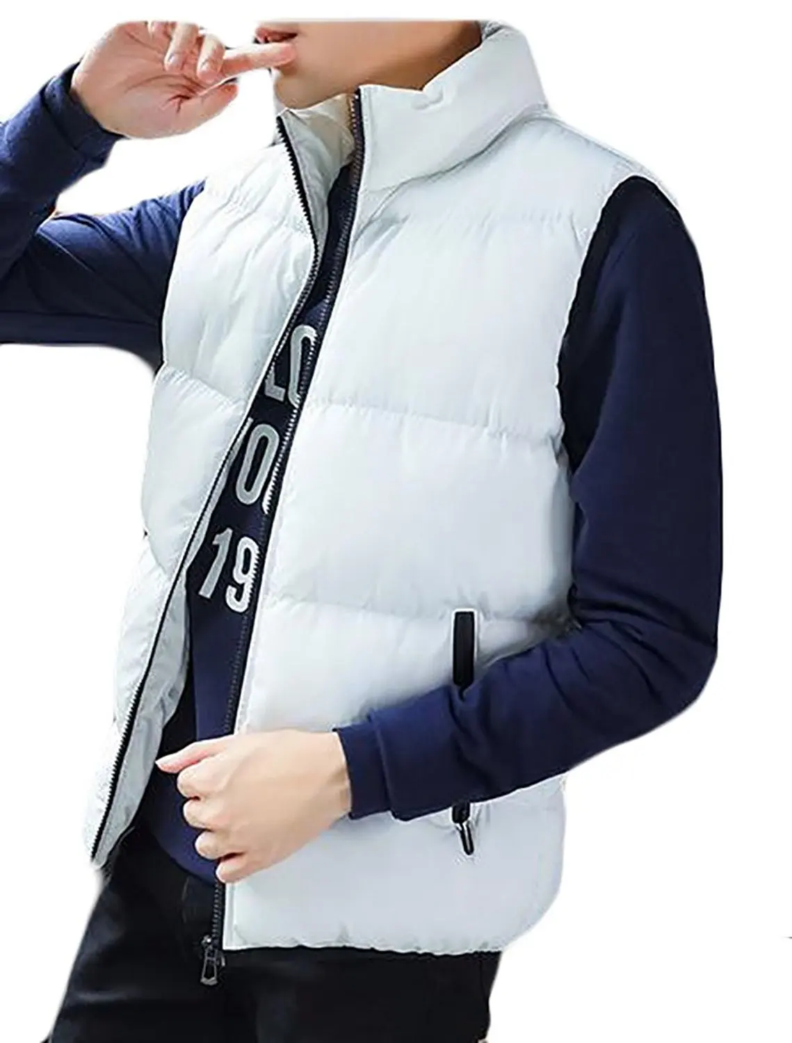 HTOOHTOOH Mens Slim Fit Outwear Thick Warm Down Jacket Vest Quilted Waistcoat