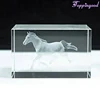 3D Laser Etch Running Horse Crystal Block For Business Keepsake