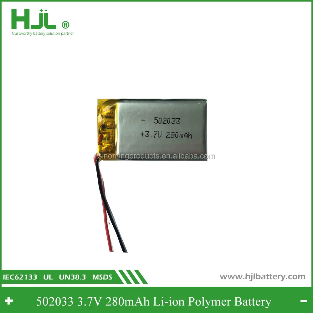Hjl Gps Rfid Tag Lithium Battery 502033 280mah 3.7v Buy 502033 280mah