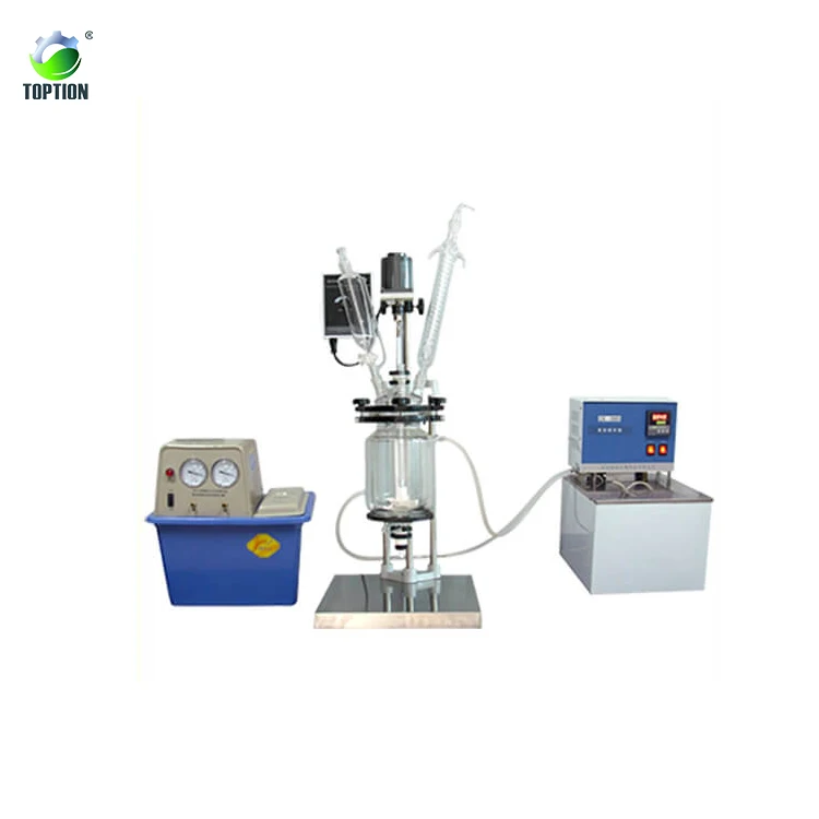 2L Laboratory Jacketed Batch Glass Reactor with rectification column system