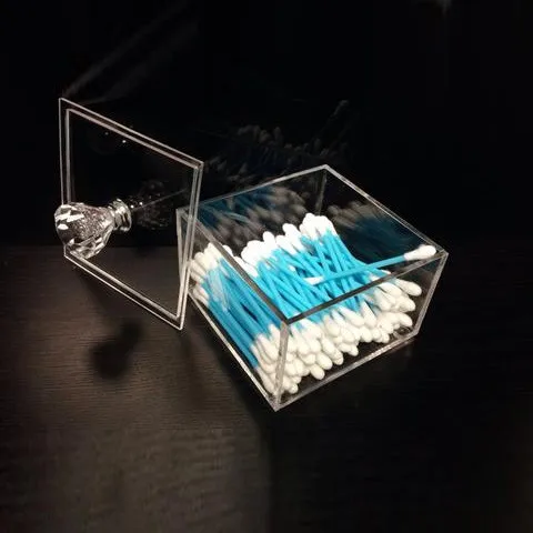 Perspex Q-tip Holder Box Acrylic Cotton Swab Display Box Plastic Small ...