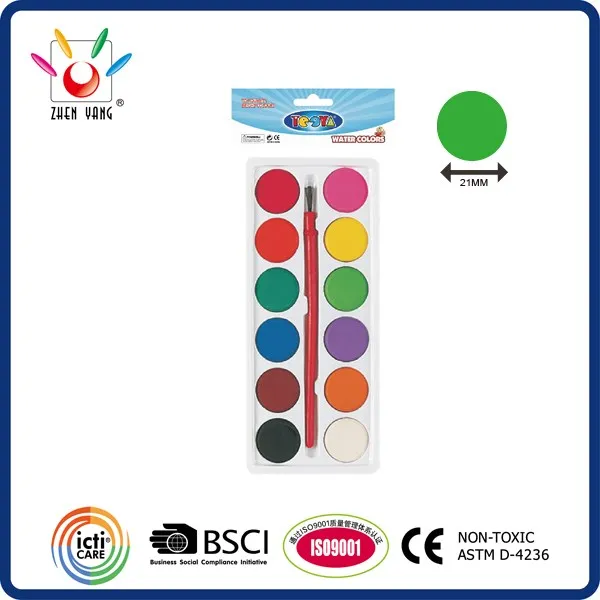 12 Color Water Color Set In OPP Bag With Header