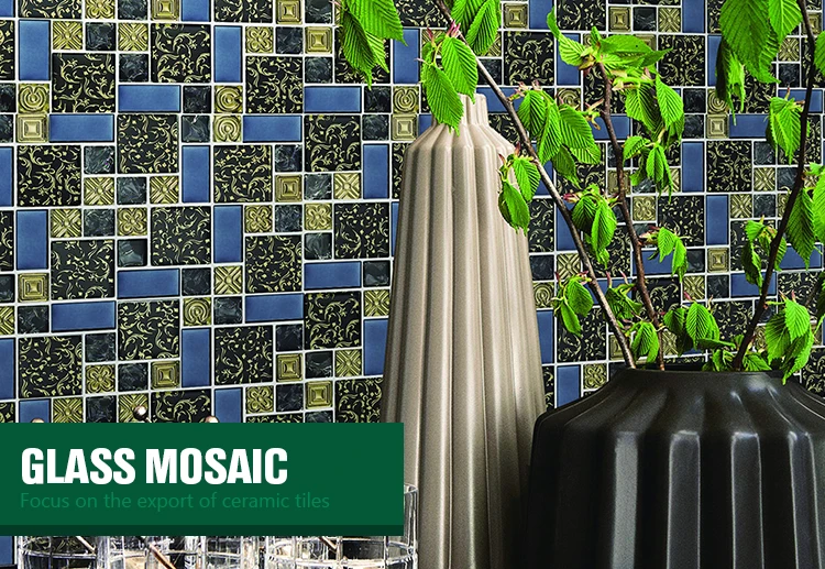 Gold Glazed Glass Mosaic Tile For Kitchen Wall Tile Wholesale